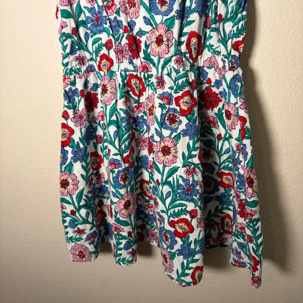 Vineyard Vines Dress Girl's Small Floral V-Neck Ruffle Sheath Colorful 7-8